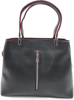 KONDRA Women's Vegan Leather Bag – Dual Compartments, Front Zip – Elegant Tote, Versatile Shoulder Purse,Classic Crossbody