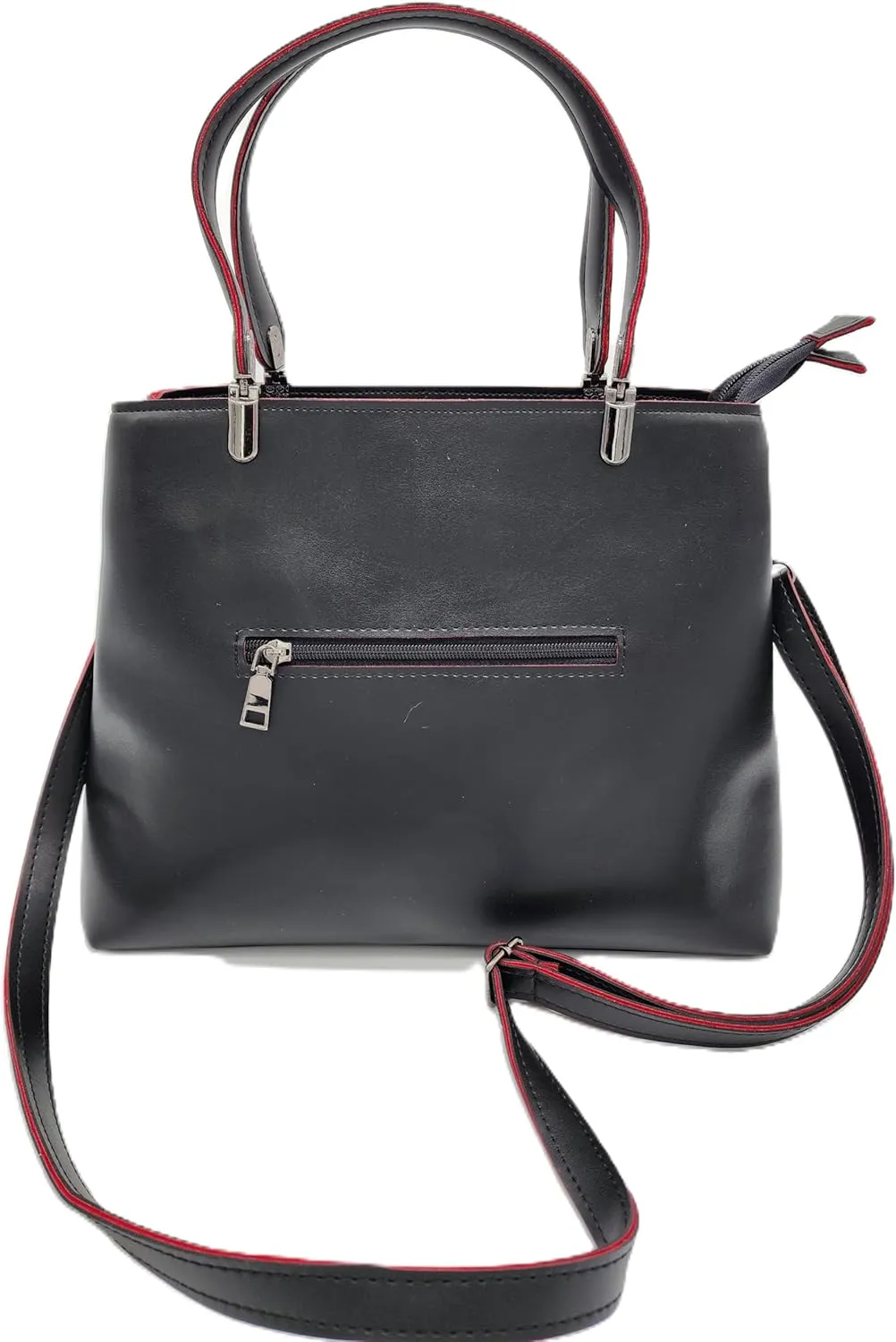 KONDRA Women's Vegan Leather Bag – Dual Compartments, Front Zip – Elegant Tote, Versatile Shoulder Purse,Classic Crossbody