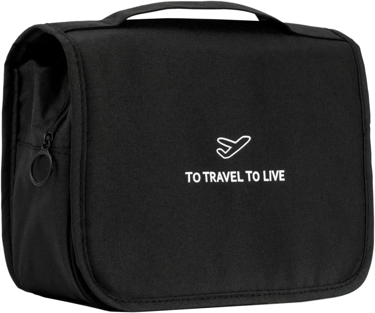 L & FY Portable Toiletry Bag For Men Women, Cosmetic Makeup Organizer Small Shaving Travel Bag,Dopp Kits For Toiletries, Travel Size Essentials(Canvas Black)