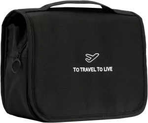 L & FY Portable Toiletry Bag For Men Women, Cosmetic Makeup Organizer Small Shaving Travel Bag,Dopp Kits For Toiletries, Travel Size Essentials(Canvas Black)