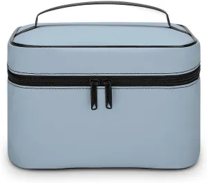 Large Makeup Bag, Modern Colors Baby Blue Cosmetic Bag for Women Girls, Portable Toiletry Bag, Travel Make Up Organizer Bag