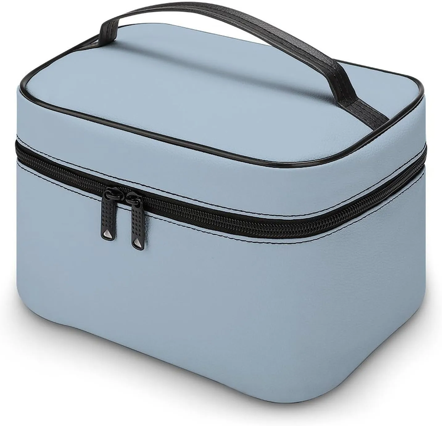 Large Makeup Bag, Modern Colors Baby Blue Cosmetic Bag for Women Girls, Portable Toiletry Bag, Travel Make Up Organizer Bag