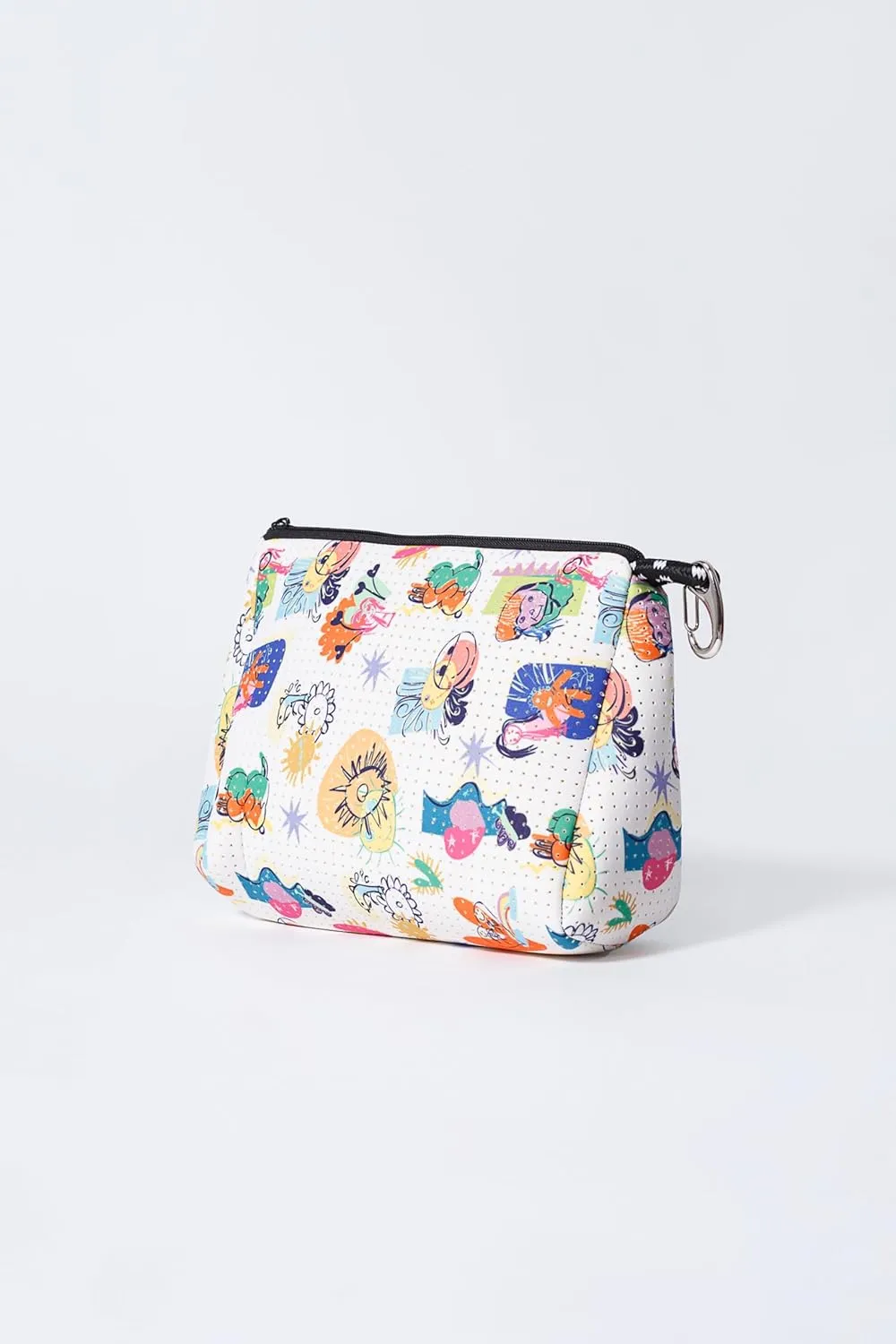 Large Makeup Bag with Zipper - Waterproof Neoprene Cosmetic Bag 7.7 x 10.75 x 5 inches
