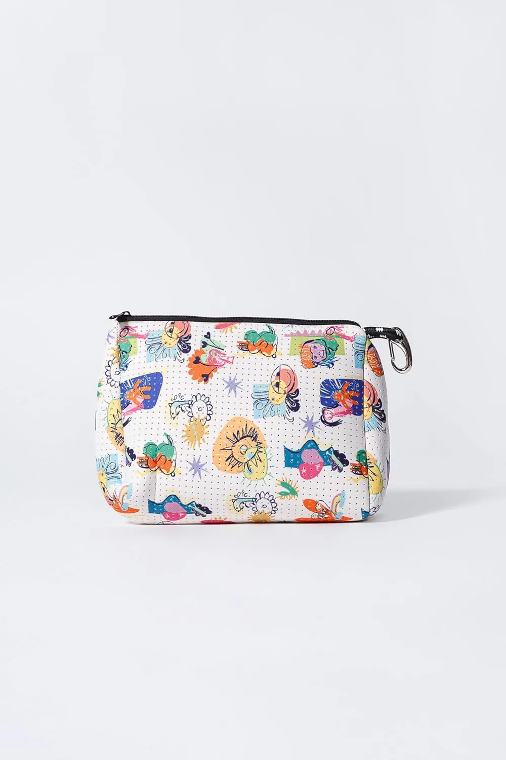 Large Makeup Bag with Zipper - Waterproof Neoprene Cosmetic Bag 7.7 x 10.75 x 5 inches