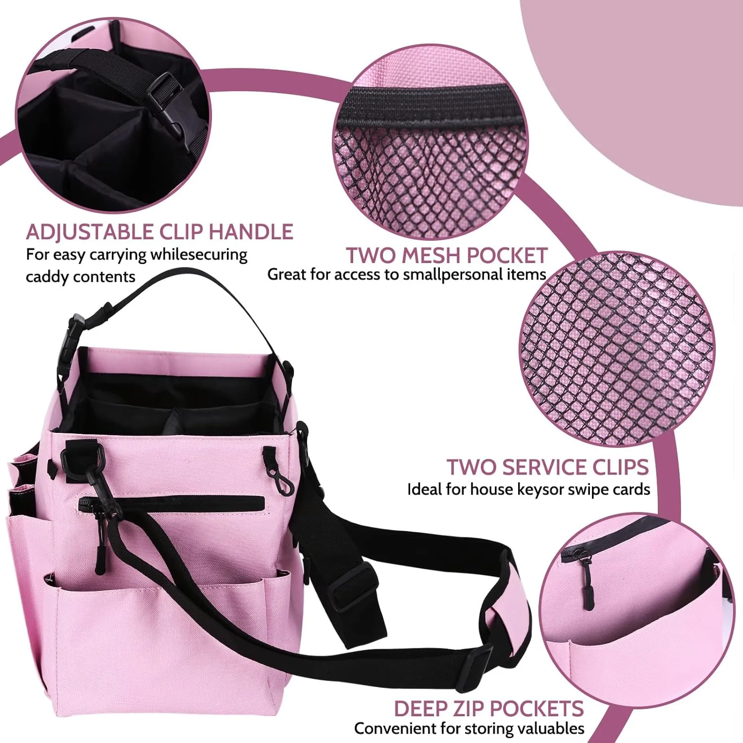 Large Wearable Cleaning Caddy Bags with Handle and Shoulder and Waist Straps,for Cleaning Supplies,for Furniture Storage,Car Organizer,15*10*8 inchs