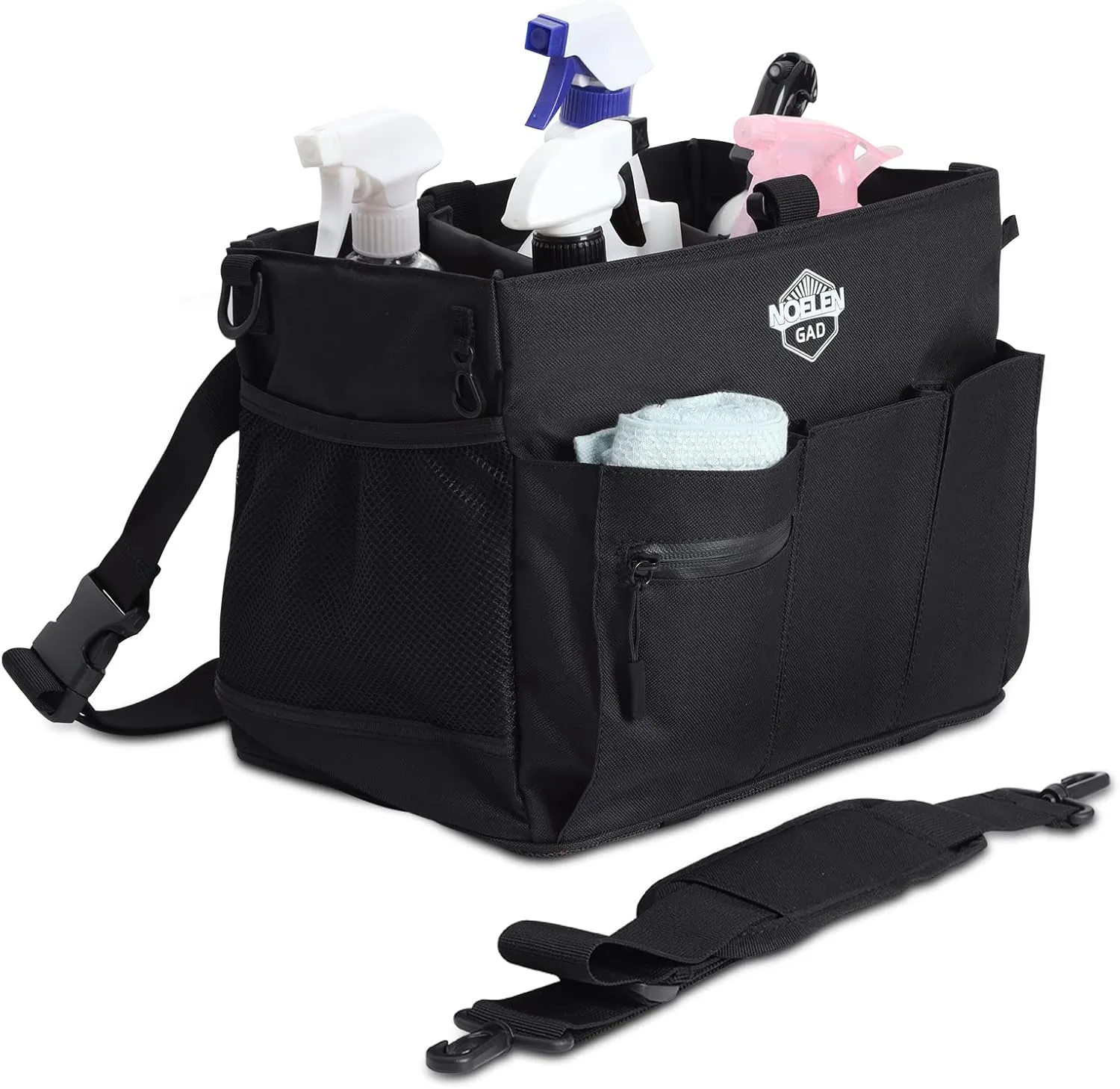 Large Wearable Cleaning Caddy Bags with Handle and Shoulder and Waist Straps,for Cleaning Supplies,for Furniture Storage,Car Organizer,15*10*8 inchs