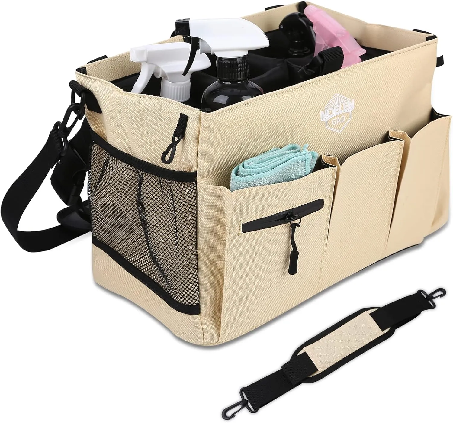 Large Wearable Cleaning Caddy Bags with Handle and Shoulder and Waist Straps,for Cleaning Supplies,for Furniture Storage,Car Organizer