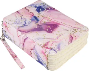 Lbxgap Portable Colored 184 Slots Pencil case Organizer with Printing Pattern for Watercolor Pens or Markers, Pencil Case Organizer for Artist