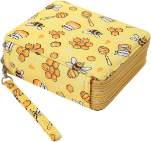 Lbxgap Portable Colored Printing Pattern Pencil Case Holds 72 pcs Pencils Bag Organizer with Handy Wrap Portable- Multilayer Holder for Watercolor Pens or Markers, Pencil Case Organizer for Artist