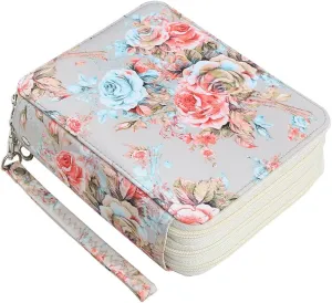 Lbxgap Rose Pencil Organizer - 72 Slot Colored Pencil Case with Zipper for Watercolor Pens, Markers and More