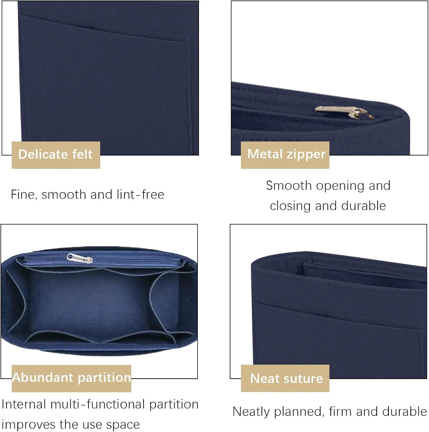 Lckaey Bag Organizer for Le Pliage Backpack - Felt Knapsack Purse Insert - Y083 Blue
