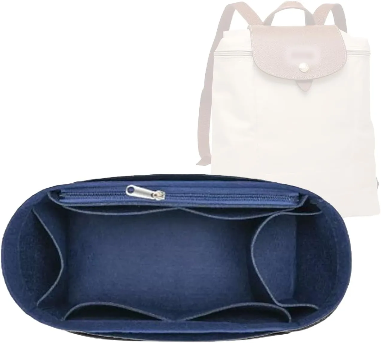 Lckaey Bag Organizer for Le Pliage Backpack - Felt Knapsack Purse Insert - Y083 Blue