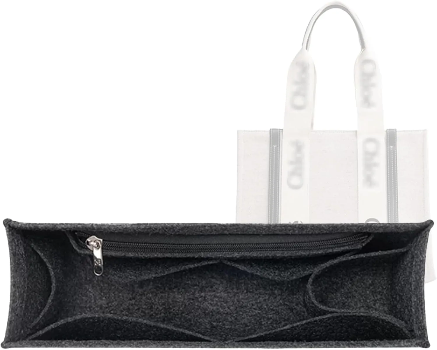Lckaey tote bag organizer for purse Handbag Organizer in Bag insert Felt wallet Y066black-M