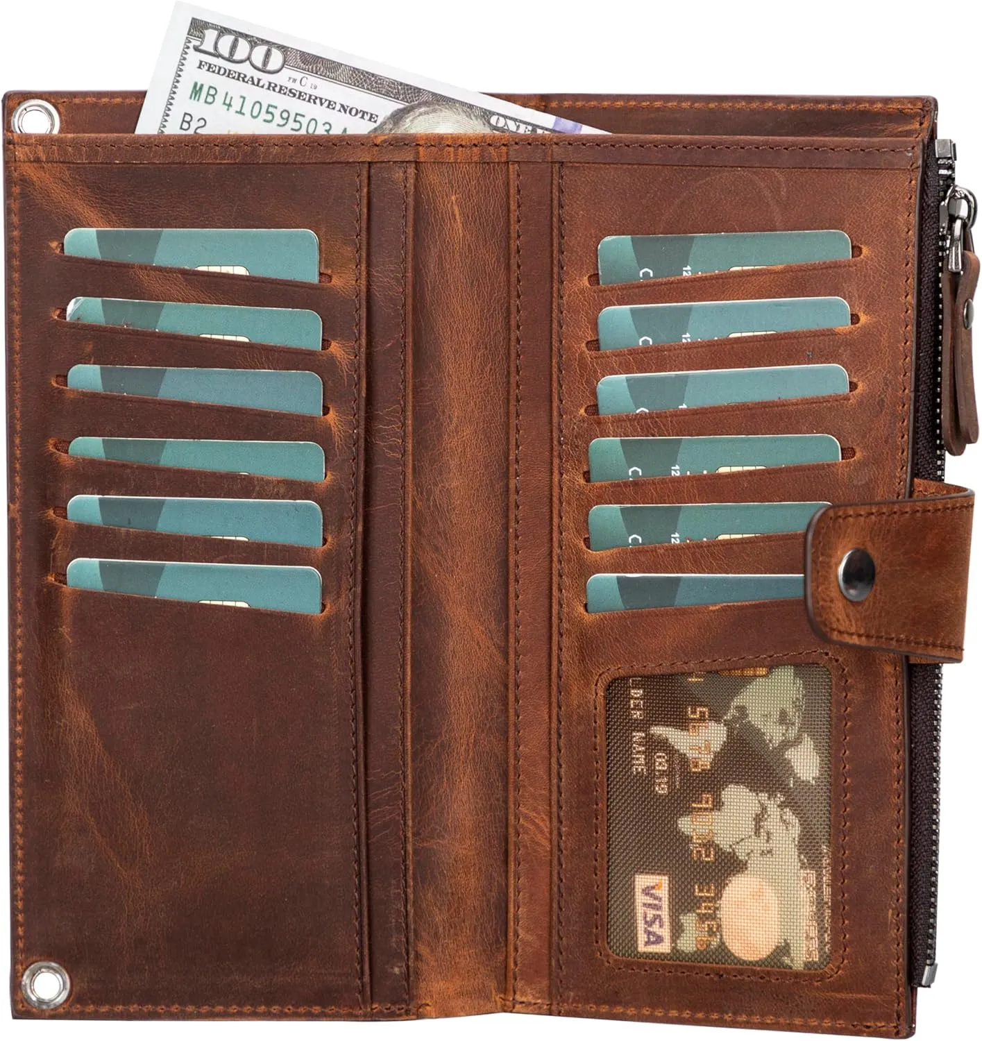 Leather Crossbody Wallet with Strap, Genuine Leather Crossbody Cell Phone Purse, Handbag