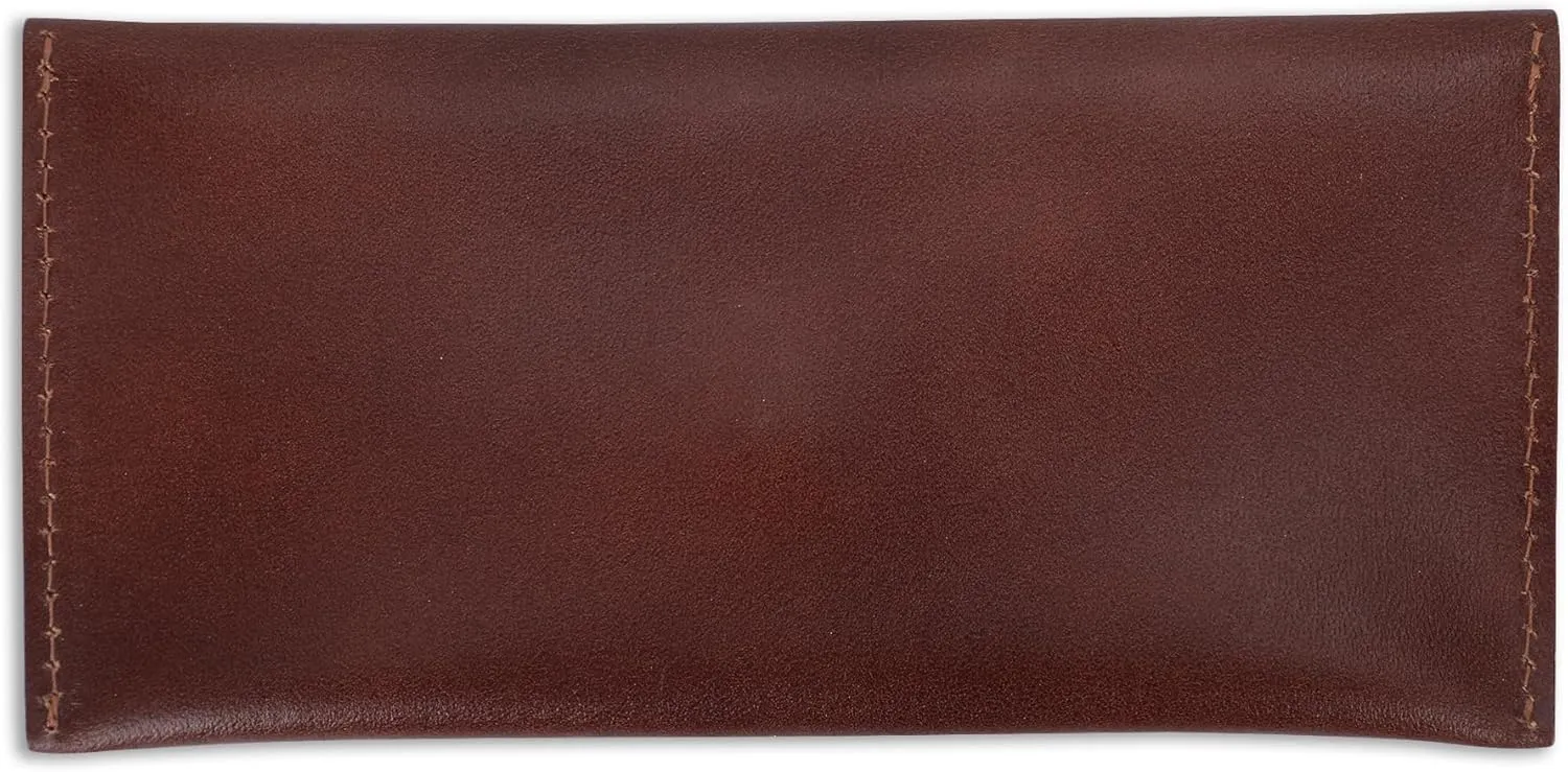 Leather Currency Pouch Large Flap Continental Wallet, Utility Organizer Bag for Cash Coins Travel Leather Money Pouch Currency Envelope Storage Bag and Cash Organizer for Men Women (Wine)