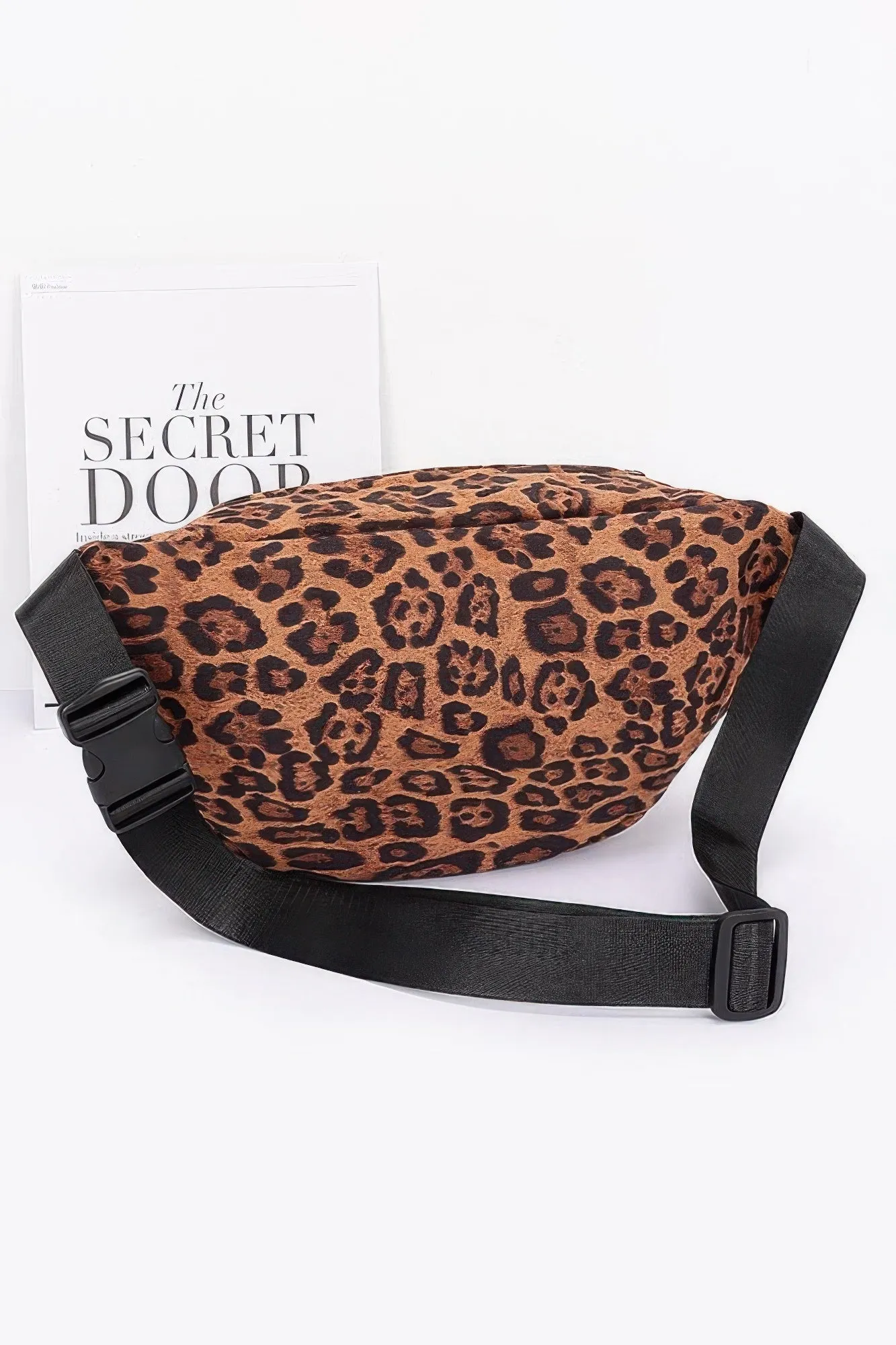 Leopard Vegan Suede Crossbody Bag