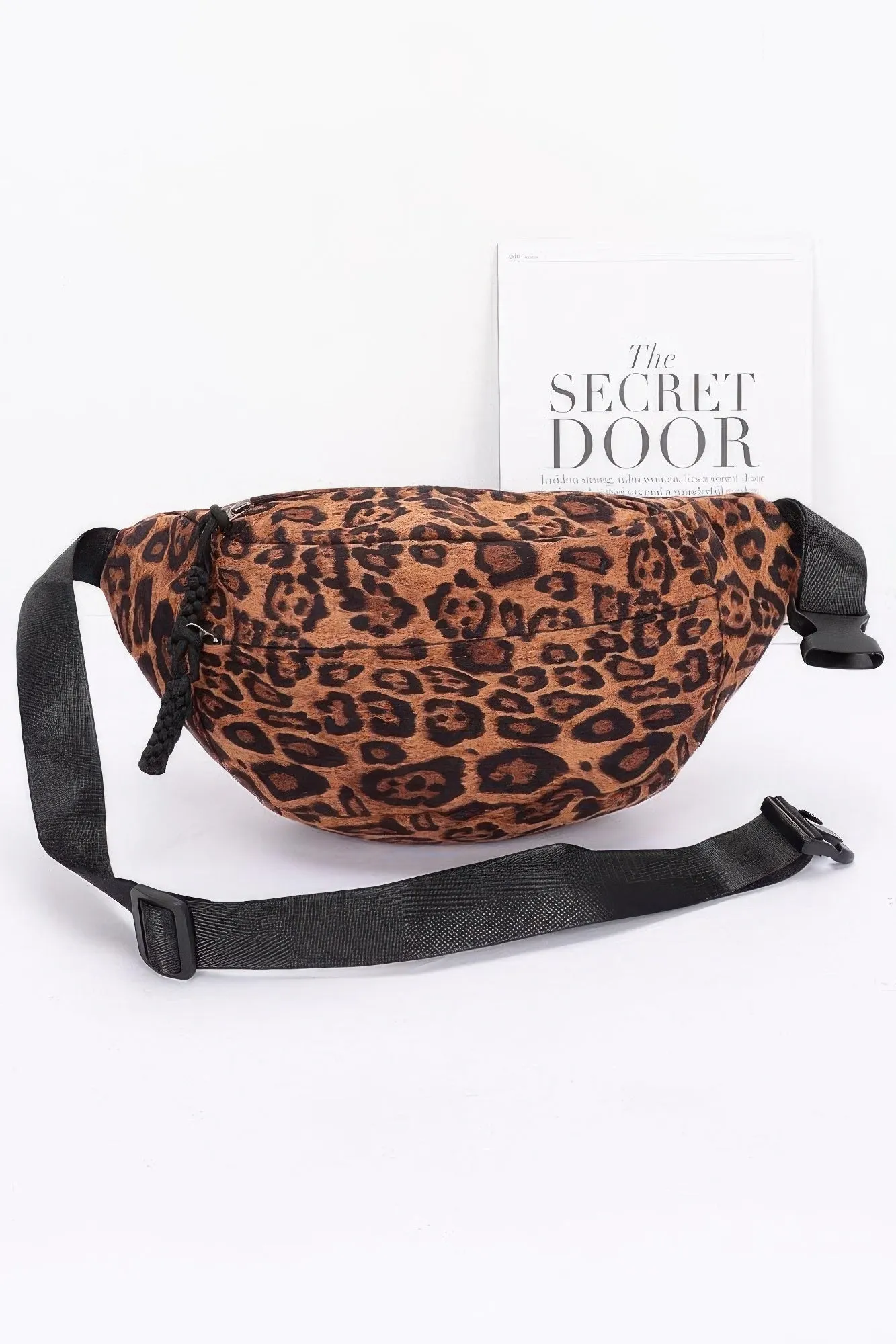 Leopard Vegan Suede Crossbody Bag