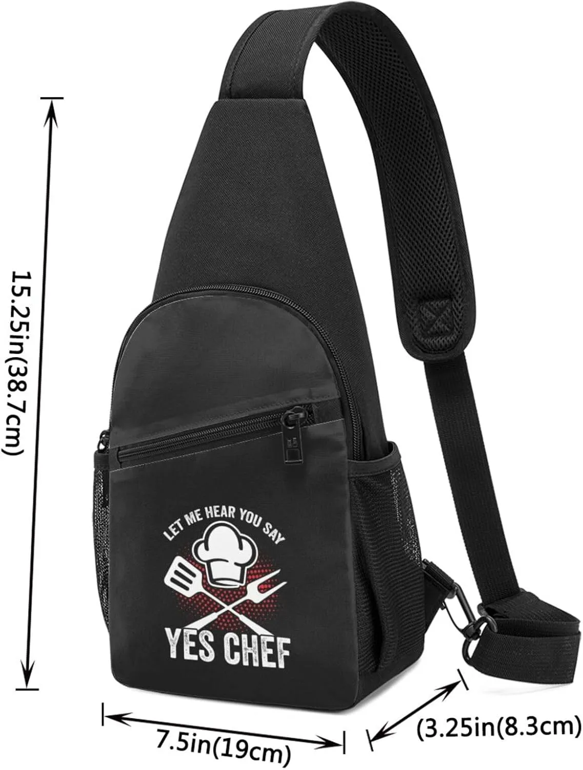 Let Me Hear You Say Yes Chef Unisex Chest Bag Lightweight Crossbody Shoulder Bag Travel Pocket