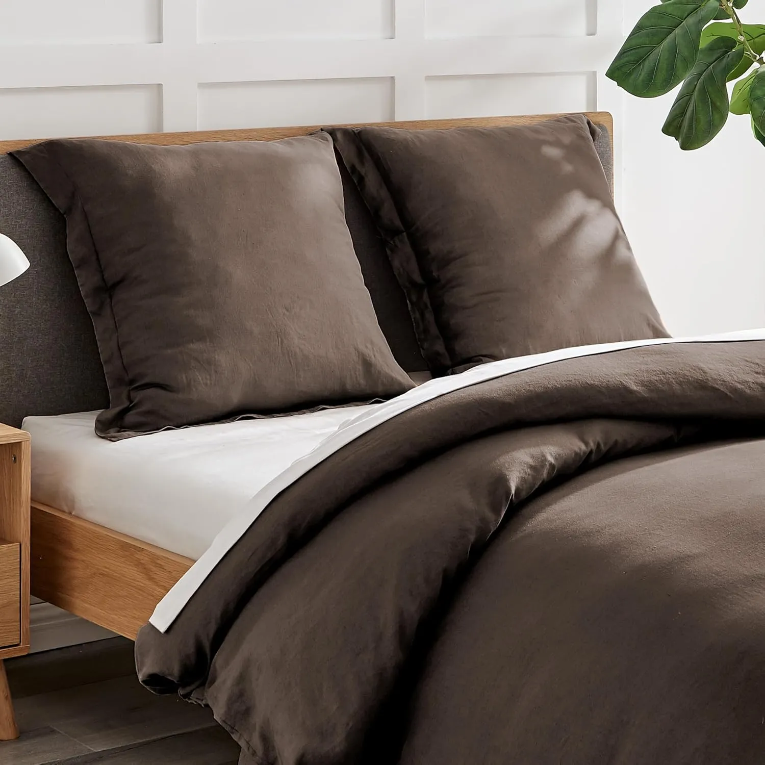 Levtex Home - 100% Linen - Euro Sham - Washed Linen - Cocoa - Sham Size (26 x 26in.)