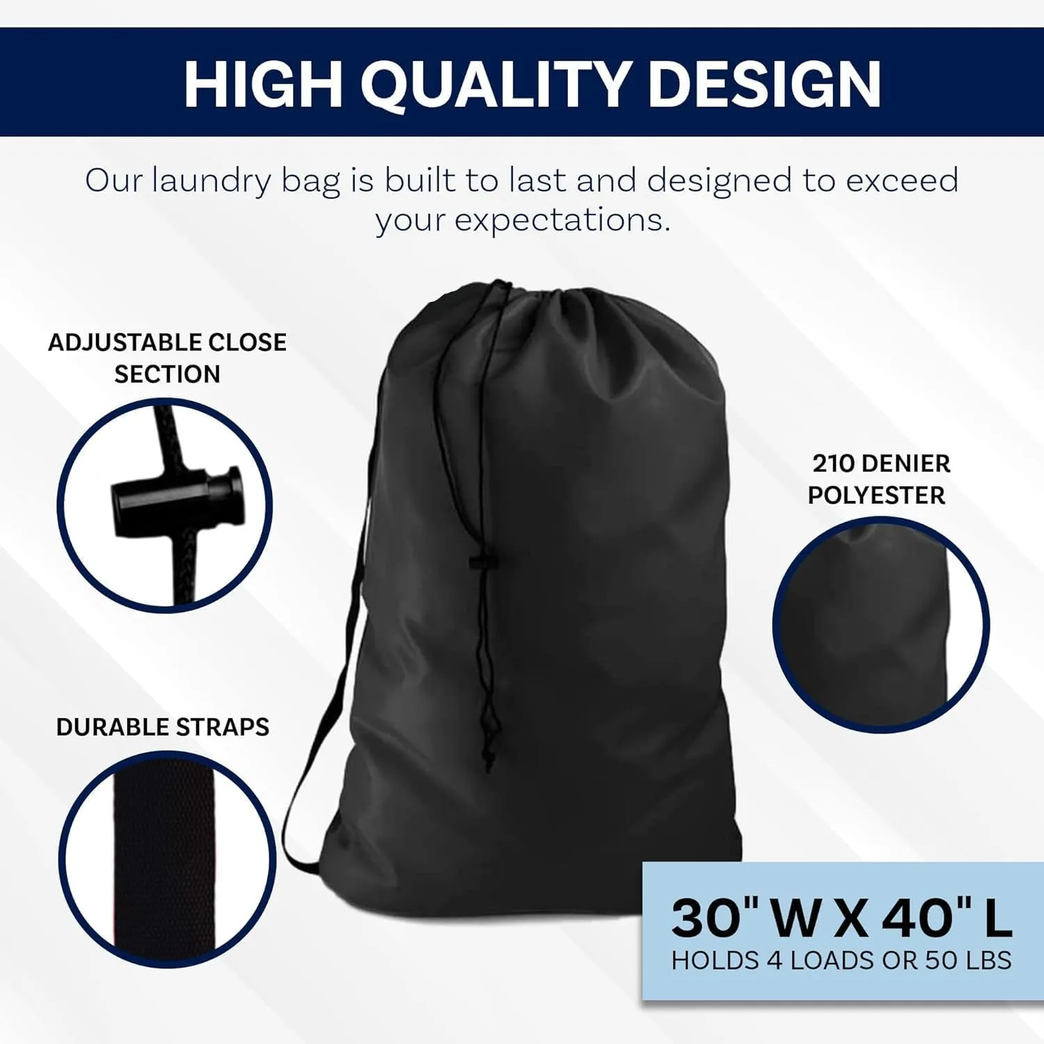 LIGHT GREEN Heavy Duty Laundry Bag w/Shoulder Strap by Ultra Essentials, XXL 30" X 40" Tear Resistant Utility Bags, Dorm Hamper, Camping Tent, Sports Ball, Clothes, Yarn Storage