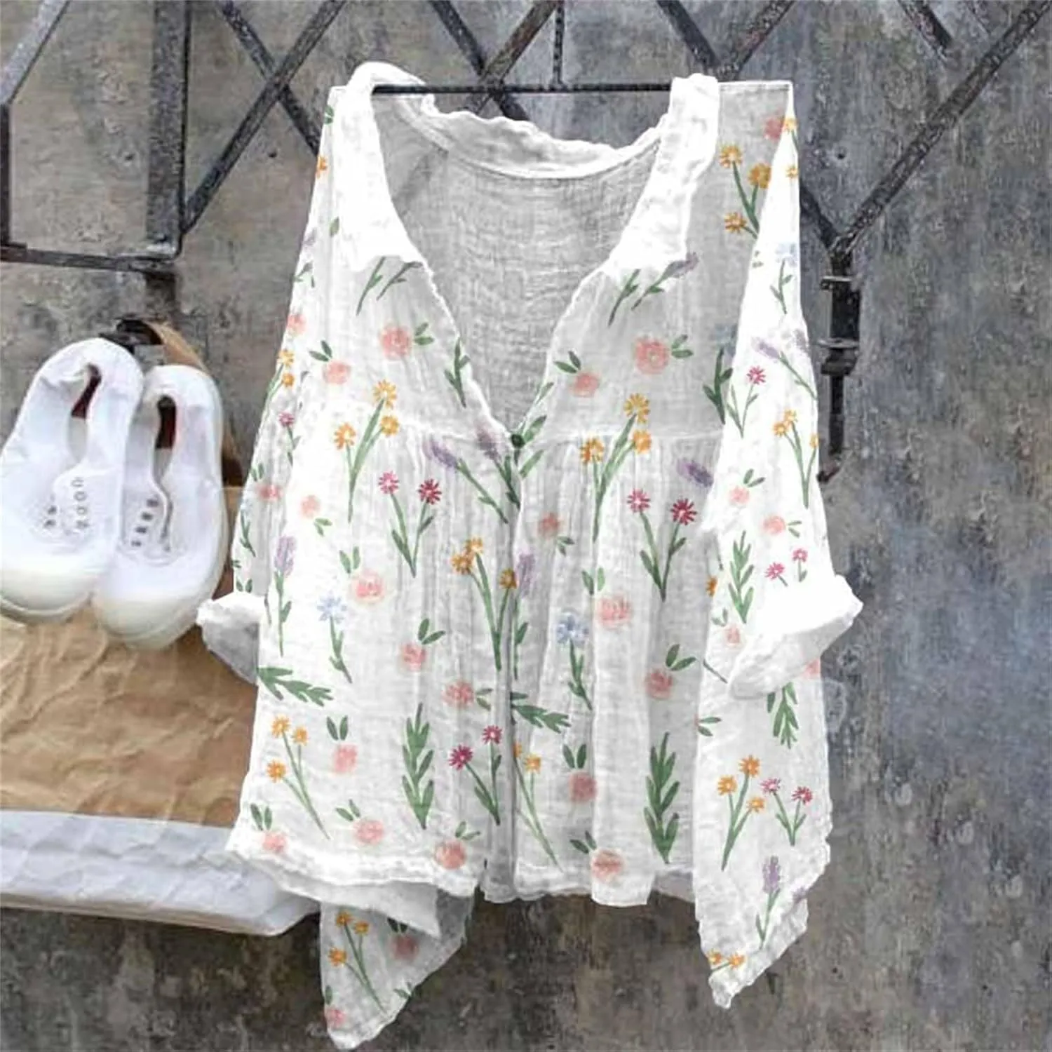 Linen Button Down Shirt Women Natural Autumn Fragrant Fabric Shirt White Button Down Shirt Women Womens Business