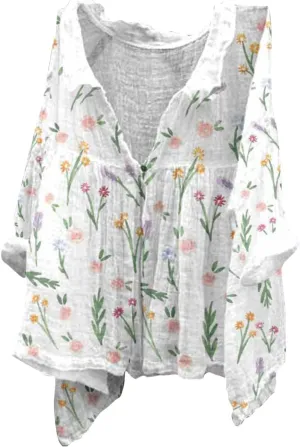 Linen Button Down Shirt Women Natural Autumn Fragrant Fabric Shirt White Button Down Shirt Women Womens Business