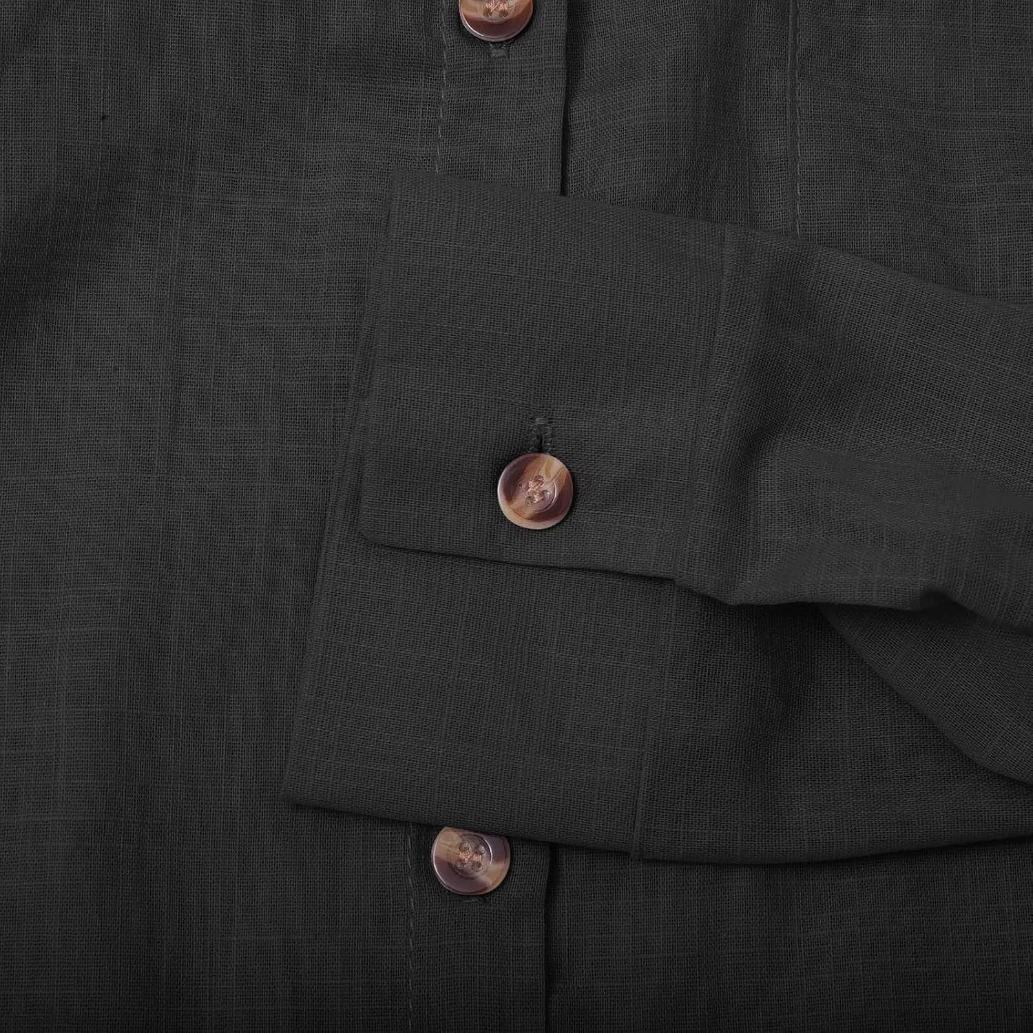 Linen Shirts for Women Top Sleeve Pocket Shirt Plaid Long Blouse Casual Women's Blouse Cotton Shirts for Women