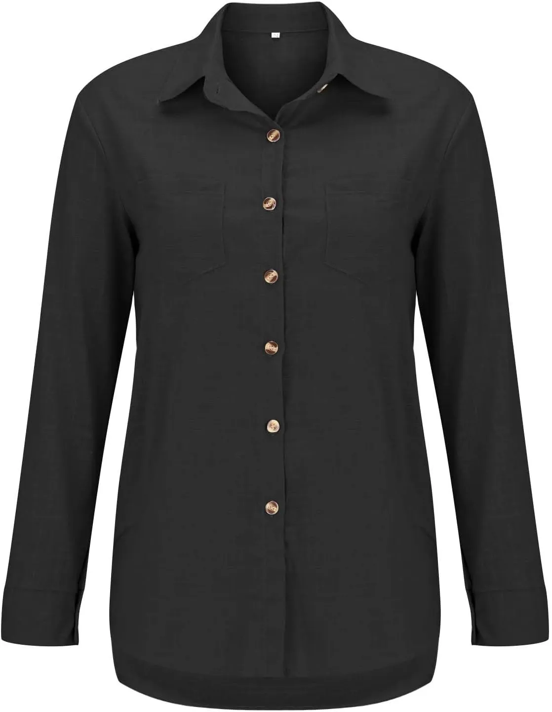 Linen Shirts for Women Top Sleeve Pocket Shirt Plaid Long Blouse Casual Women's Blouse Cotton Shirts for Women