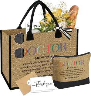 Linen Tote Cosmetic Bag Set Thank You Appreciation Mother's Day Birthday Gifts for Women