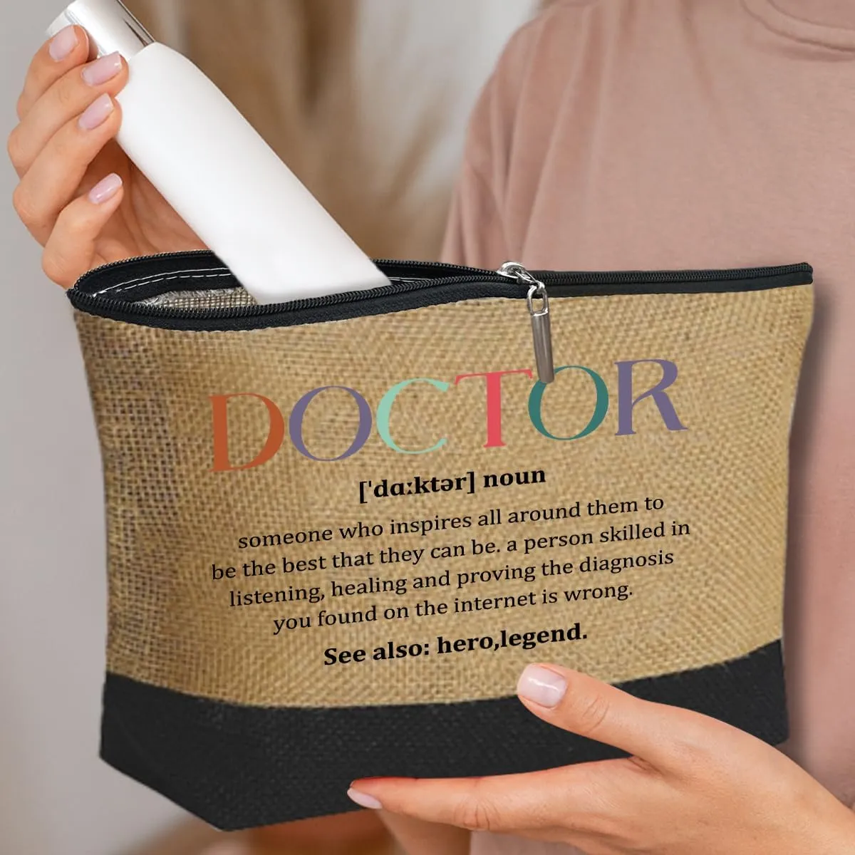 Linen Tote Cosmetic Bag Set Thank You Appreciation Mother's Day Birthday Gifts for Women