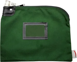 Locking Bank Bag, Water Repellent Denier Nylon, 9 x 12 Inch (Forest Green)
