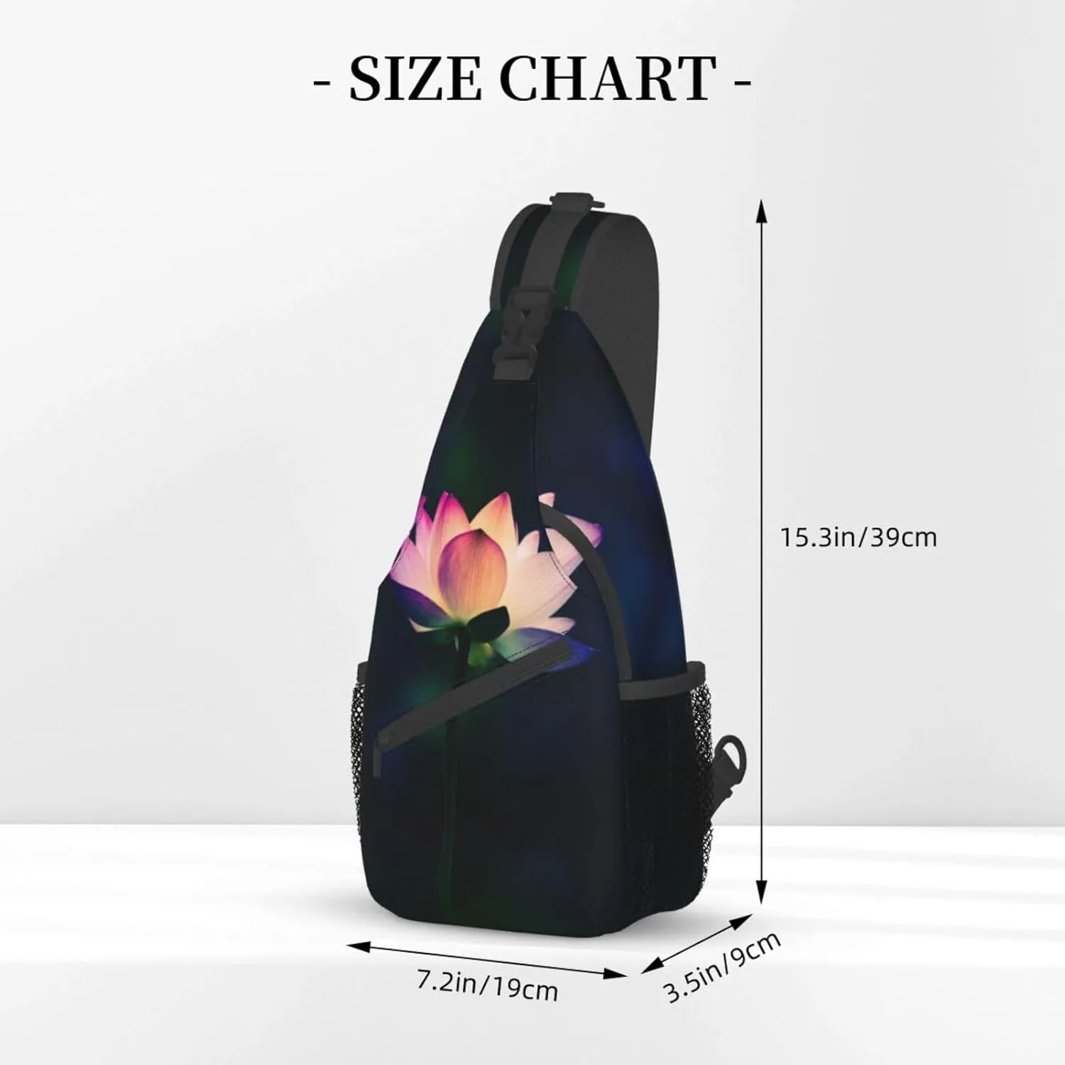 Lotus Flower Crossbody Bag Flower Shoulder Bag Backpack Womens Sling Bag Chest Casual Daypack Bag