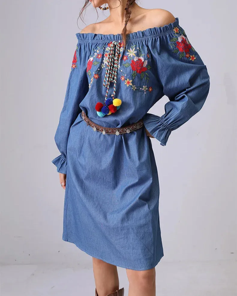 Luna Tassel Denim Dress