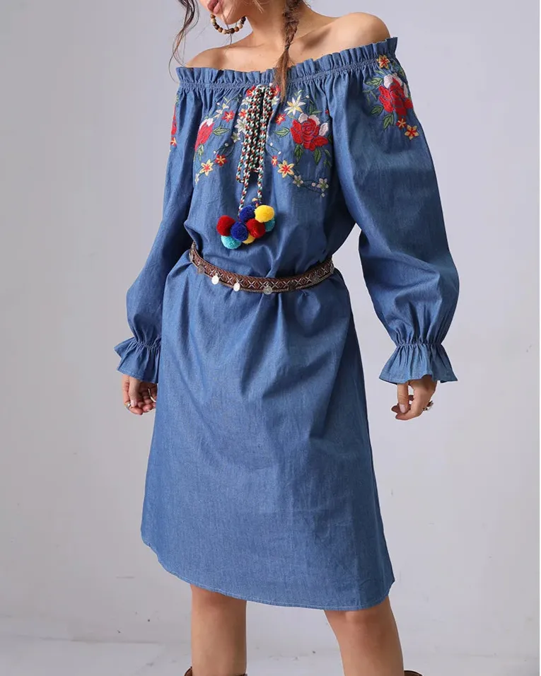 Luna Tassel Denim Dress