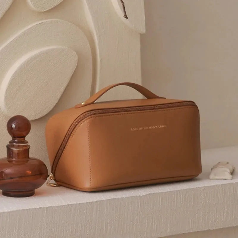 Luxe Leather Cosmetic Bag TravelReady Organized Beauty