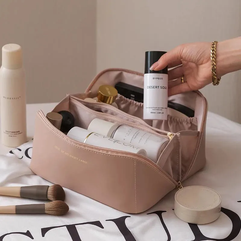 Luxe Leather Cosmetic Bag TravelReady Organized Beauty