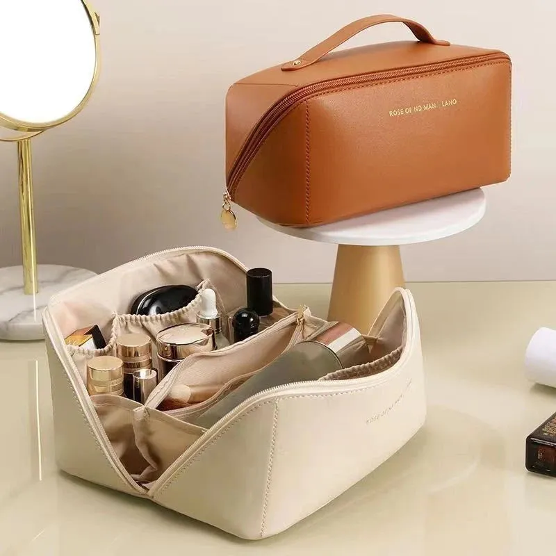 Luxe Leather Cosmetic Bag TravelReady Organized Beauty