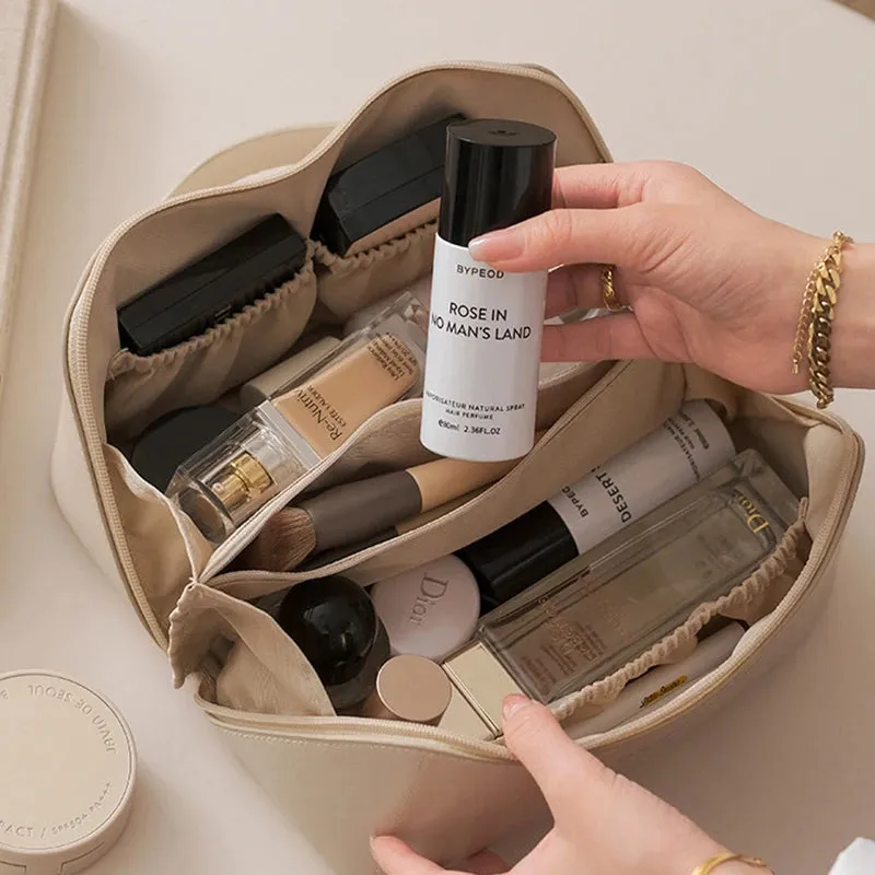 Luxe Leather Cosmetic Bag TravelReady Organized Beauty