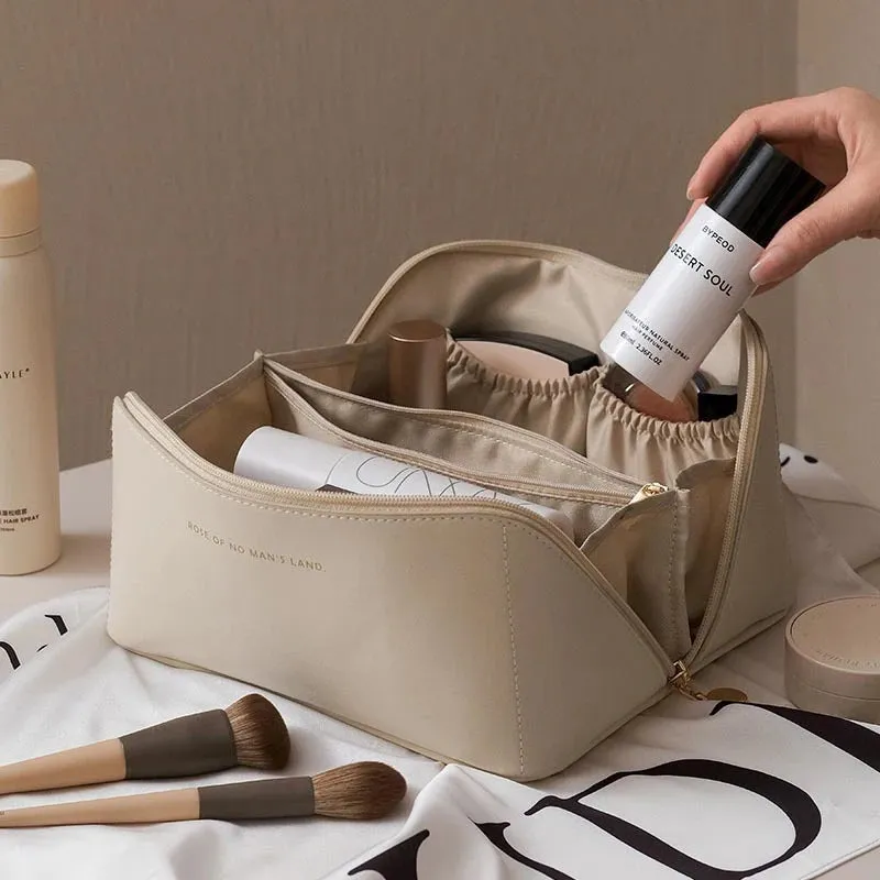Luxe Leather Cosmetic Bag TravelReady Organized Beauty