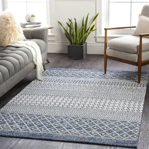Mark&Day Area Rugs, 8x10 Aigle Global Denim Area Rug, Blue Grey Carpet for Living Room, Bedroom or Kitchen (7'10" x 10'2")