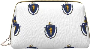Massachusetts State Flag Toiletry Travel Bag, Portable Cosmetic Organizer For Women, On-The-Go