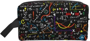 Math Formula Print Travel Toiletry Organizer Bag, Cosmetic & Storage Pouch For Travel And Daily Use