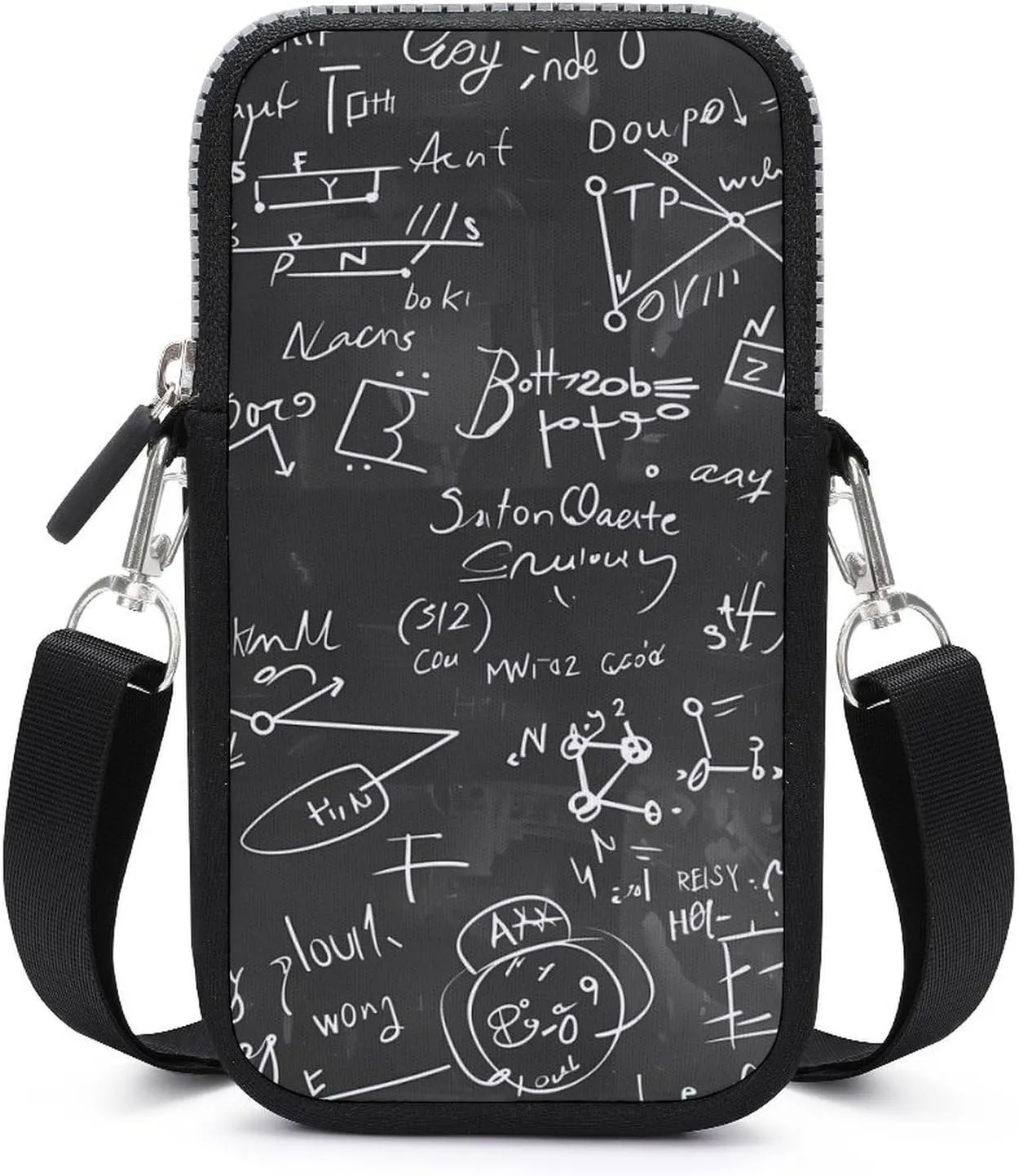 Mathematical Algebra Equations Formulas Cell Phone Purse Small Cross-body Bags Portable Shoulder Bag with Zippered for Women Men