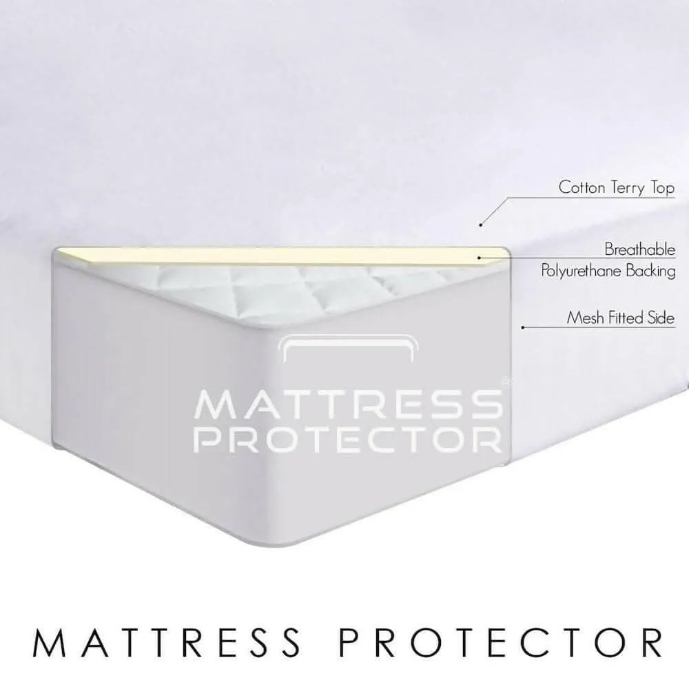 Mattress protector white waterproof cover for king size bed (72 x 84 inch)