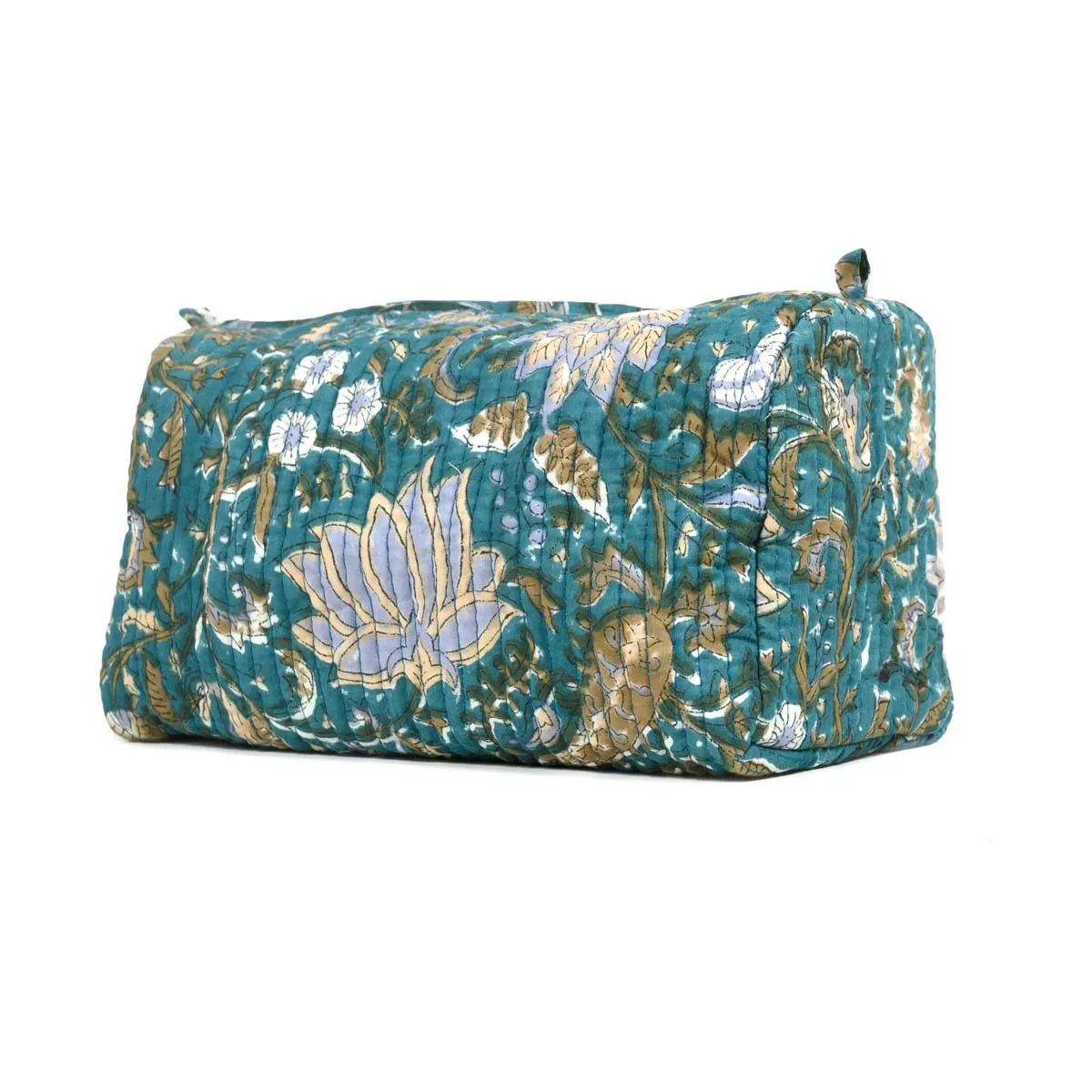 MAURITUS LOTUS QUILTED TOILETRY POUCH