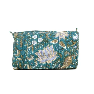 MAURITUS LOTUS QUILTED TOILETRY POUCH