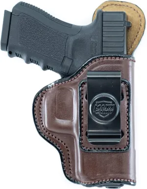 Maxx Carry IWB Leather Gun Holster Compatible with Glock 19 19X 23 32 | S&W M&P Shield 2.0 | Ruger Security 9, SR9c, SR40c | Sig Sauer P239, P250 Subcompact