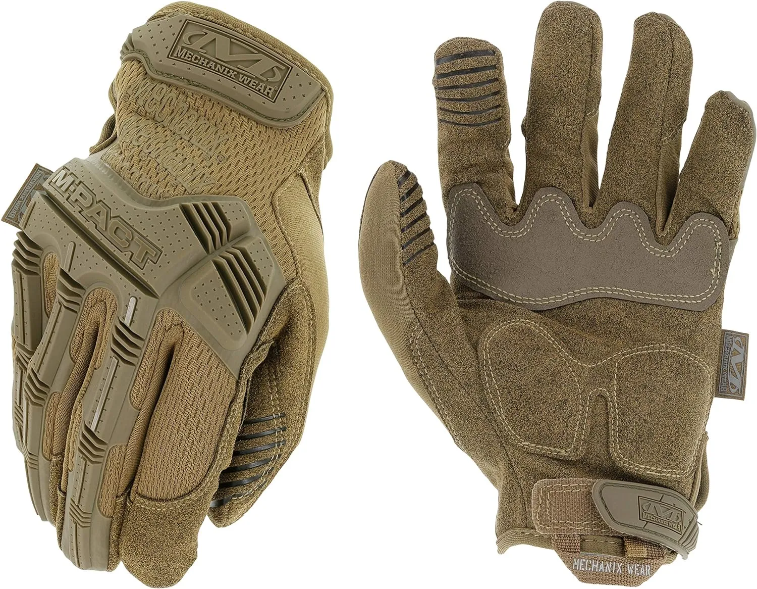 Mechanix Wear: M-Pact Tactical Gloves with Secure Fit, Touchscreen Capable Safety Gloves for Men, Work Gloves with Impact Protection and Vibration Absorption (Brown, X-Large)