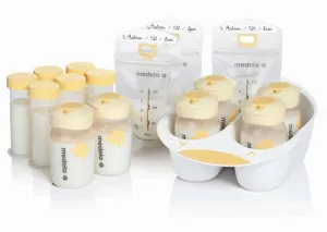 Medela Breast Milk Storage Solution Set, Breastfeeding Supplies & Containers, Breastmilk Organizer, Made Without BPA