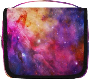 Men Women Toiletry Bags for Traveling, Galaxy Space Dark Purple Travel Toiletry Bag, Hanging Toiletry Kit Set with Multiple Compartments, Compact Travel Bathroom Organizer